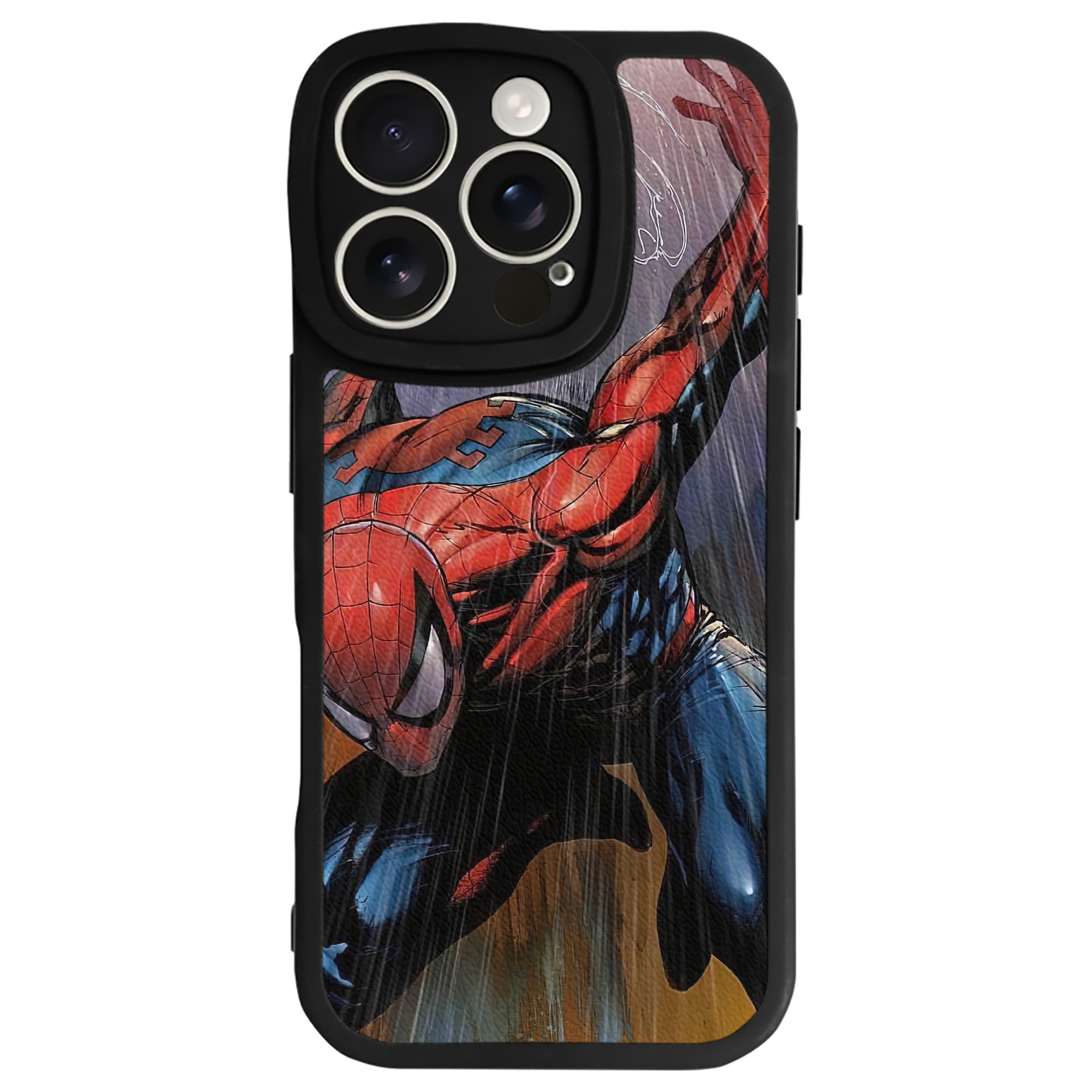 （画像用） Spider Man スパイダーマン 【iPhone 16シリーズ対応】シリコンスマホケース（レザー調） 材質：シリコン